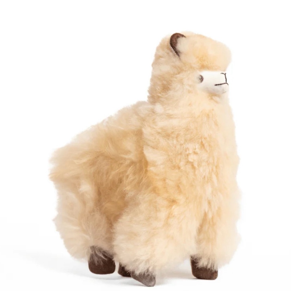 NEW ALPACAS OF MONTANA Fluffy Cream Llama 100% Alpaca Fleece Plush 12" Handmade
